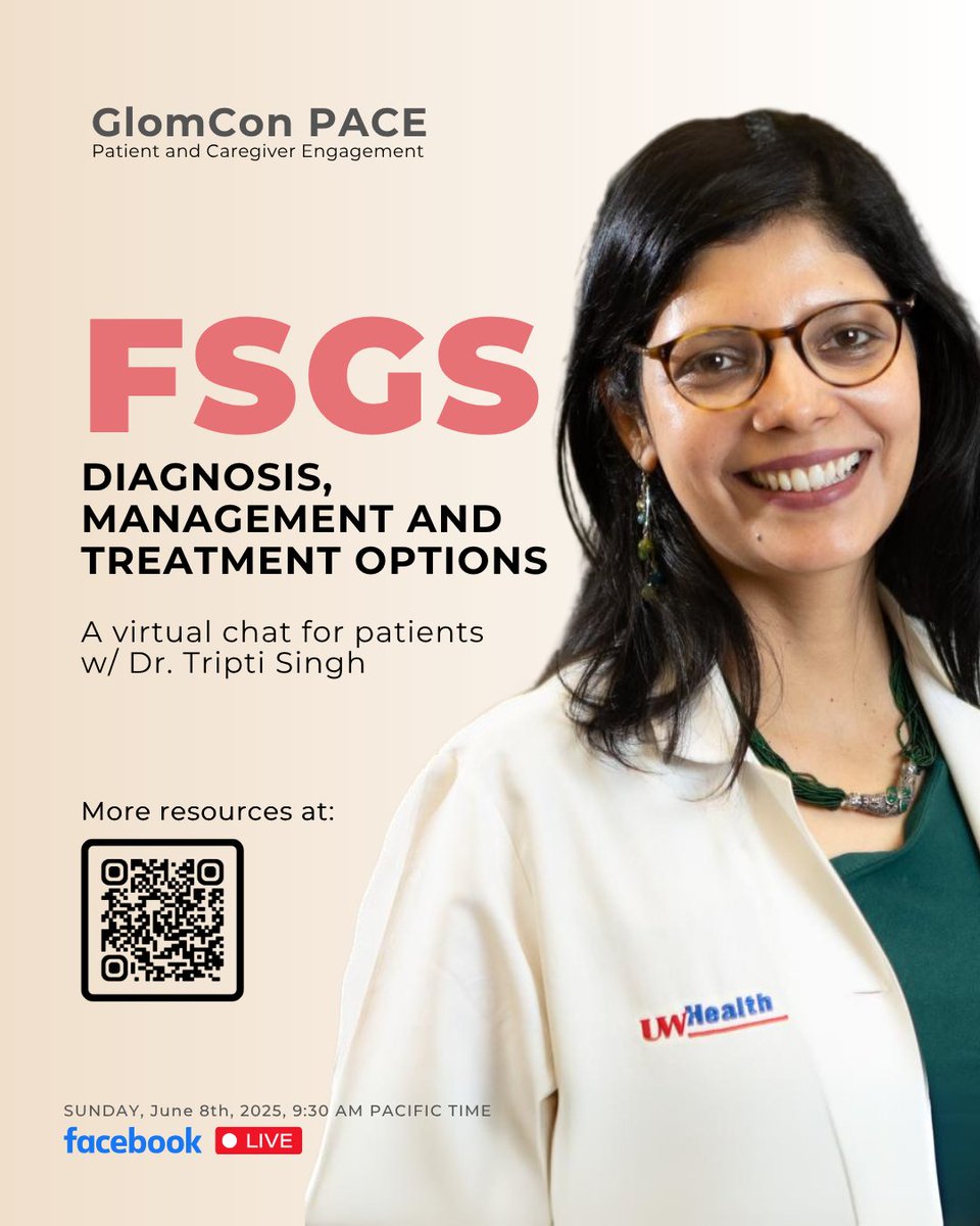 Have you or a family member been diagnosed with FSGS? 
Do you have questions about understanding and navigating your disease?

Join Dr. Tripti Singh, a board-certified nephrologist specializing in autoimmune kidney diseases, to have your questions answered and learn more about