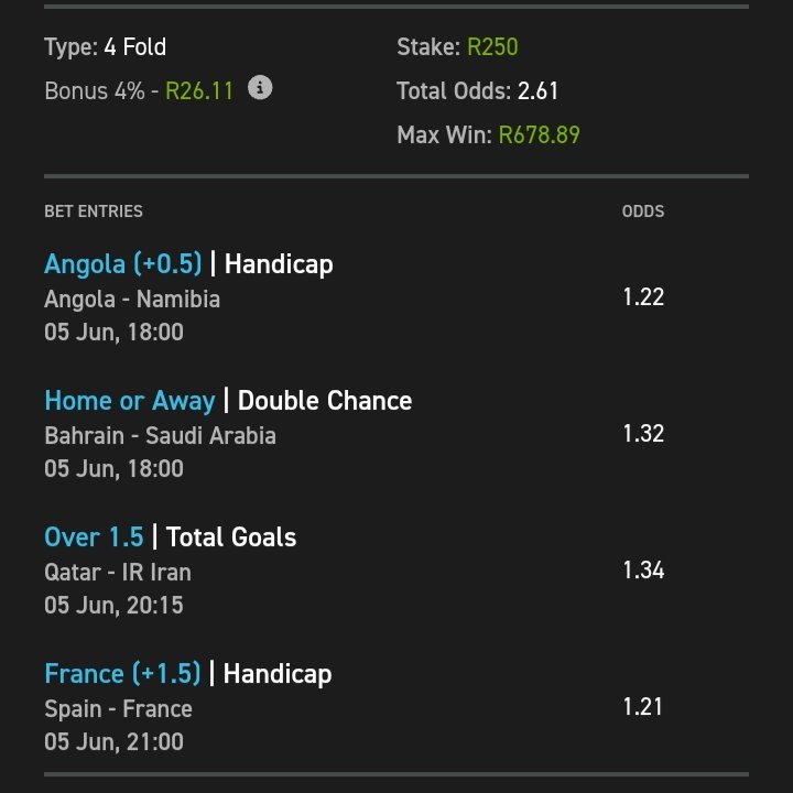 🇿🇦Sure Case Punter🇿🇦 (@gnbhengu) on Twitter photo ⚽Code D⚽
💰Kick Off <a href="/18/">Hi Will :)</a>:00
💰Copy my bet👉easybet.co.za/sports?bookedB…
💰Betslip code👉03-254843
💰Not yet on Easybet?
💰Get R50 Sign Up Bonus + 25 Bonus Spins
Use promo code: SURE50
No deposit required.
💰Sign Up Now 👉easybet.co.za/page/R50-sign-…
18 + | T&Cs Apply ⚽Code D⚽
💰Kick Off <a href="/18/">Hi Will :)</a>:00
💰Copy my bet👉easybet.co.za/sports?bookedB…
💰Betslip code👉03-254843
💰Not yet on Easybet?
💰Get R50 Sign Up Bonus + 25 Bonus Spins
Use promo code: SURE50
No deposit required.
💰Sign Up Now 👉easybet.co.za/page/R50-sign-…
18 + | T&Cs Apply