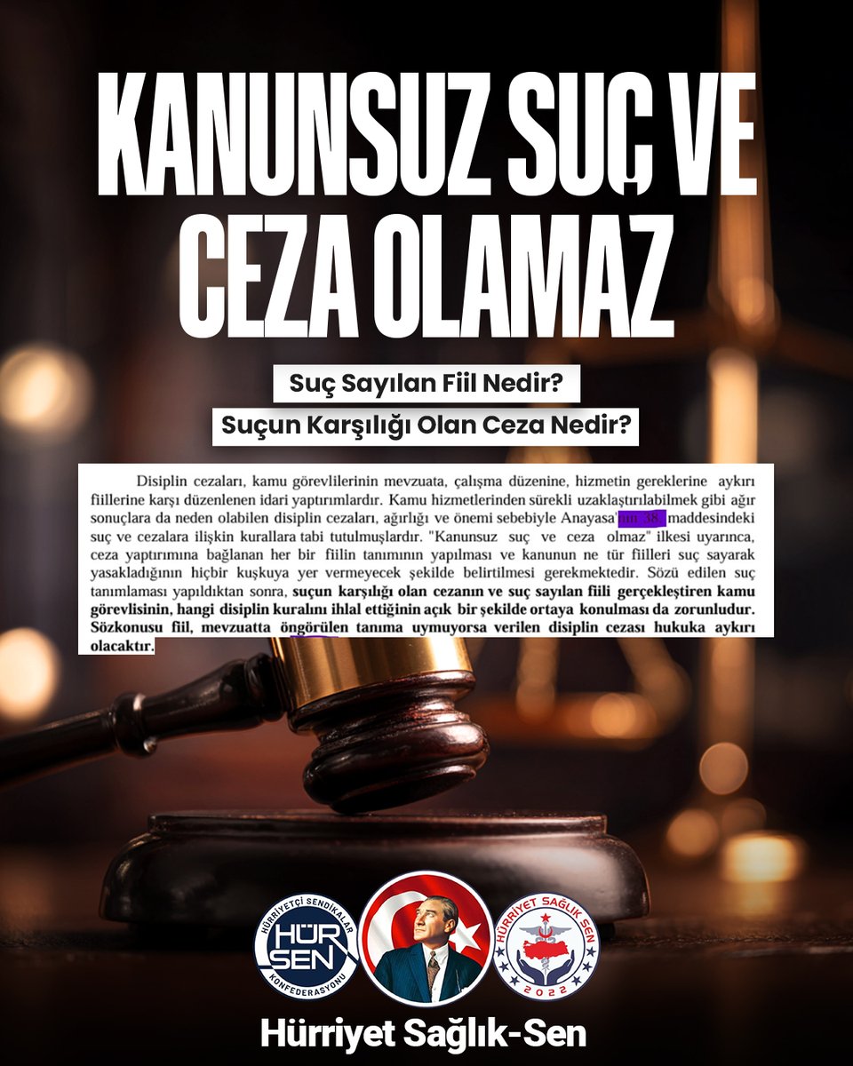 🔴 KANUNSUZ SUÇ VE CEZA OLAMAZ!

Aile Hekimliğinde görev yapan Genel Başkan Yardımcımız Sn. A. Oğuzhan Batçık, hekim raporuyla belgelenmiş bir günlük istirahatine rağmen, İlçe Sağlık Müdürlüğü’nce haksız yere disiplin cezasına çarptırılmıştır.

📌 Hakem heyeti raporu geçerli