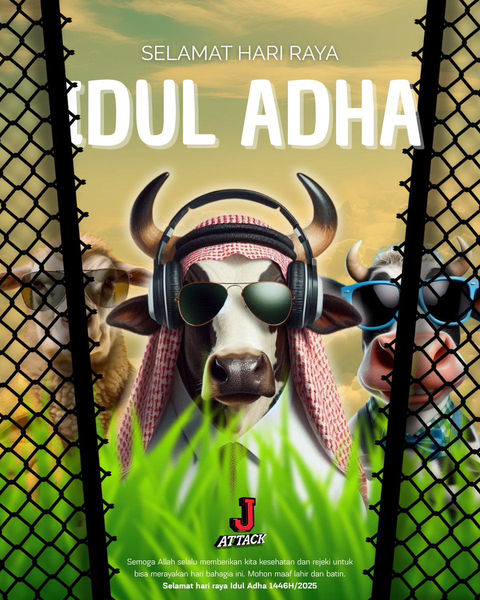 JAttack_'s tweet image. Di balik hewan yang disembelih, ada harapan yang kita titipkan.
Dibalik doa yang dipanjatkan, ada cinta yang kita tumbuhkan.

Selamat hari raya Idul Adha 1446H! Di hari penuh berkah ini, mari kita tebarkan cinta, kedamaian, dan kepedulian.