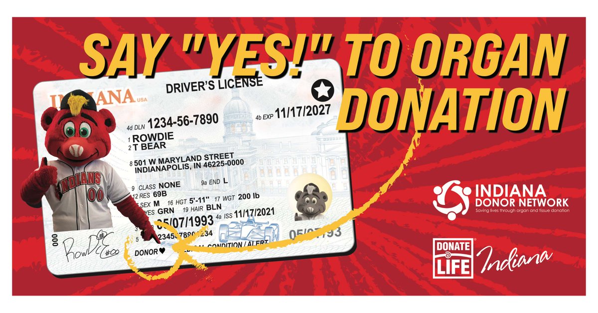 Come out for Donate Life Night with the @IndyIndians on Tuesday, June 10! ⚾️

Enjoy a great game and learn how you can save lives by saying “YES” to organ donation. Let’s go, Indians!