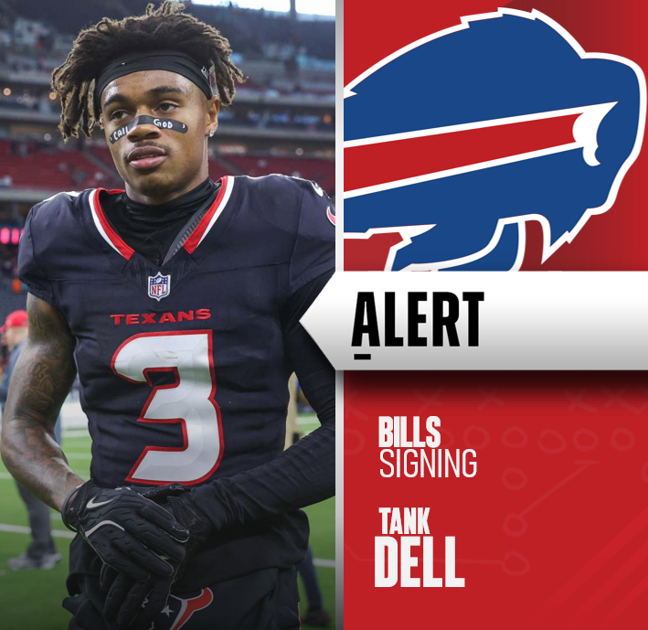 TheIFLeague's tweet photo. The Buffalo Bills announced their re-signing of WR Tank Dell to a 4 year/$16M deal with $9.7M in guarantees https://t.co/2mu6j1sC81