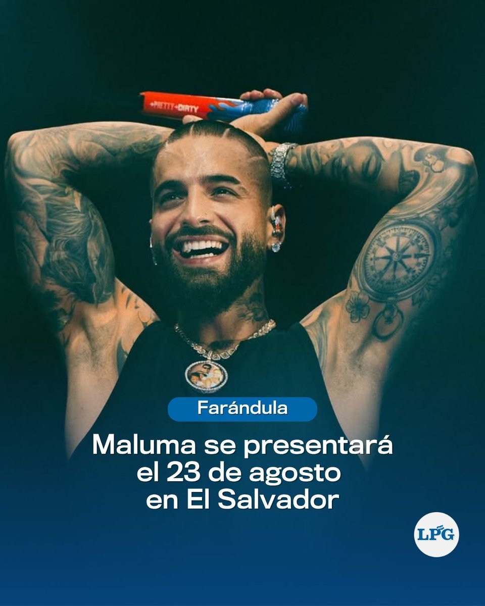 El cantante colombiano Maluma presentará su espectáculo +Pretty + Dirty en San Salvador el próximo 23 de agosto. Más detalles: laprensagrafica.com/farandula/Malu…