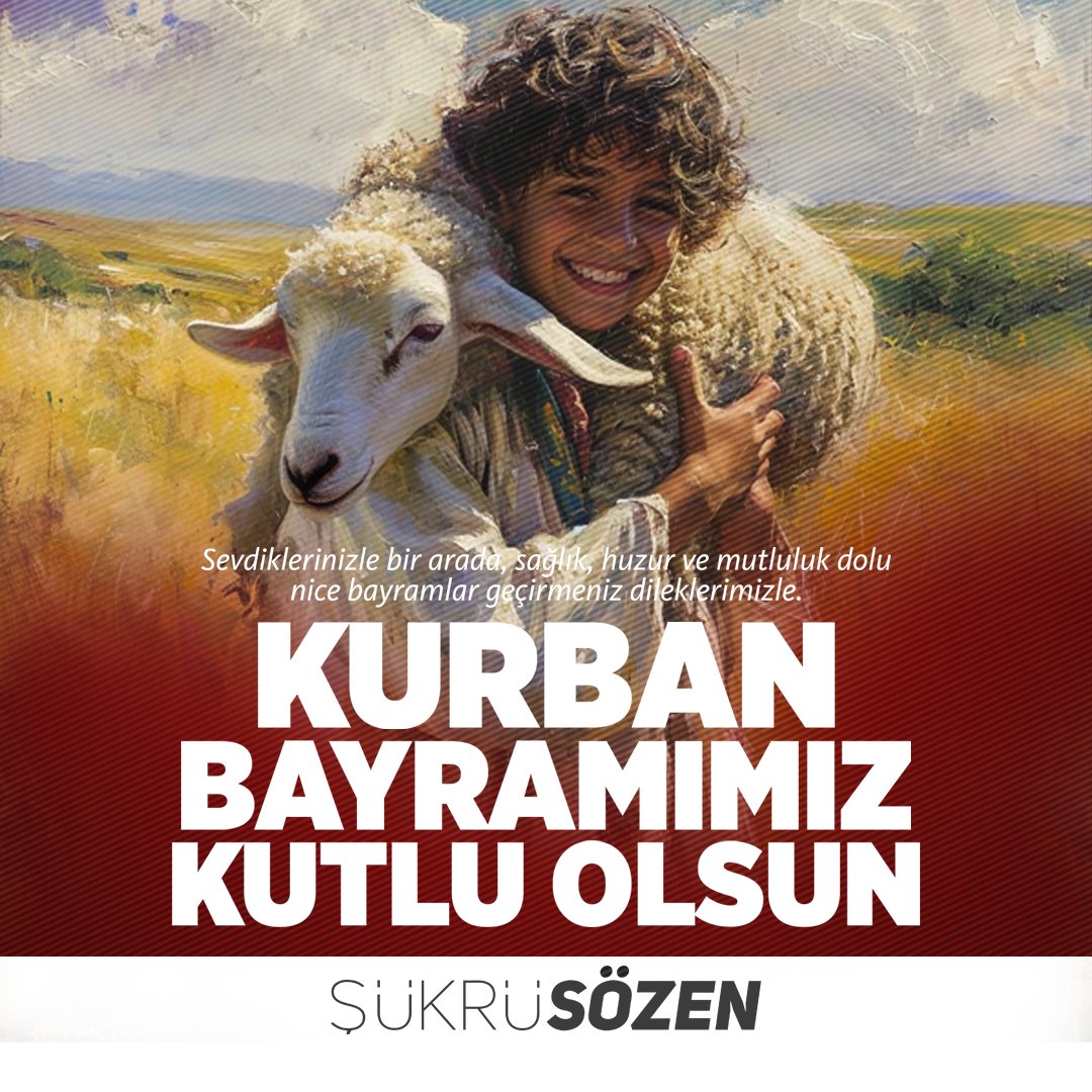 Kurban Bayramı’nın tüm ülkemize sağlık, mutluluk, huzur, bereket ve özgürlükler  getirmesi temennilerimle bayramınızı kutluyor, sevdiklerinizle geçireceğiniz nice bayramlar diliyorum.
#KurbanBayramı