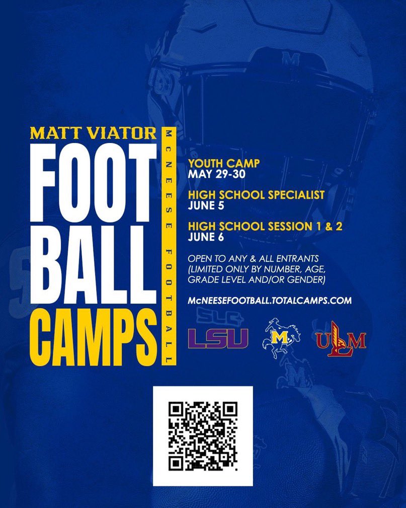 Luke Duran (@lukeduran08) on Twitter photo I will be at the McNeese Football Camp tomorrow. Let’s do it‼️
<a href="/CoachMMartin/">Mason Martin</a> <a href="/Tyler_Bolfing/">Tyler Bolfing</a> <a href="/Coach_Segler/">Kyle Segler</a> I will be at the McNeese Football Camp tomorrow. Let’s do it‼️
<a href="/CoachMMartin/">Mason Martin</a> <a href="/Tyler_Bolfing/">Tyler Bolfing</a> <a href="/Coach_Segler/">Kyle Segler</a>