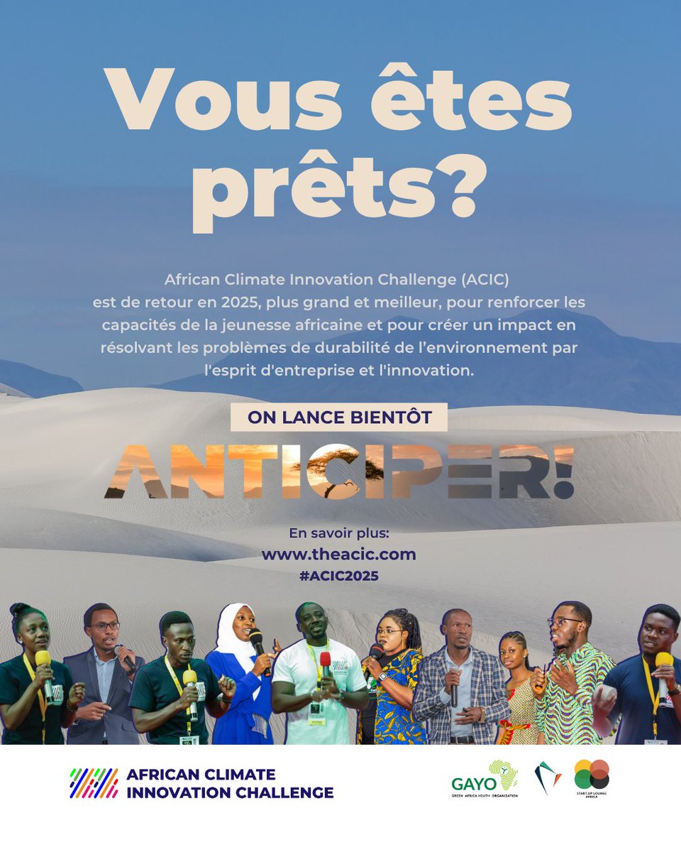 Quelque chose de GRAND arrive pour bouleverser la scène de l’innovation climatique en Afrique ! Êtes-vous prêt à proposer des solutions qui protègent les personnes et la planète ? 

Restez à l’écoute pour le lancement officiel.

#ACIC2025