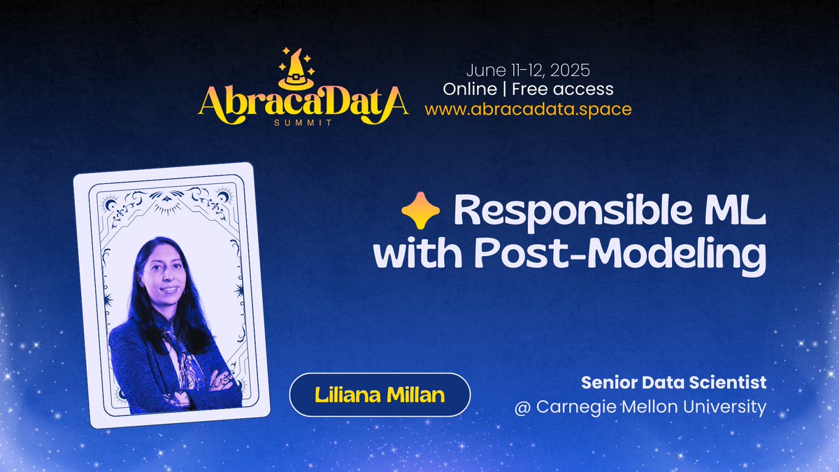 Everyone talks about building models. Almost no one talks about what comes next.
In real-world AI, modeling is just the midpoint.
Liliana will reveal the hidden challenges behind responsible AI deployments that last. 
✨ Save your spot for Abracadata: abracadata.space