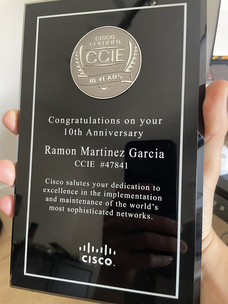 ramon_network's tweet photo. 10 years! Times flies, changed to Emeritus status, but now thinking of new challenges, CCIE automation coming next year 🤔#ccie #Cisco https://t.co/4K0VGiYWml