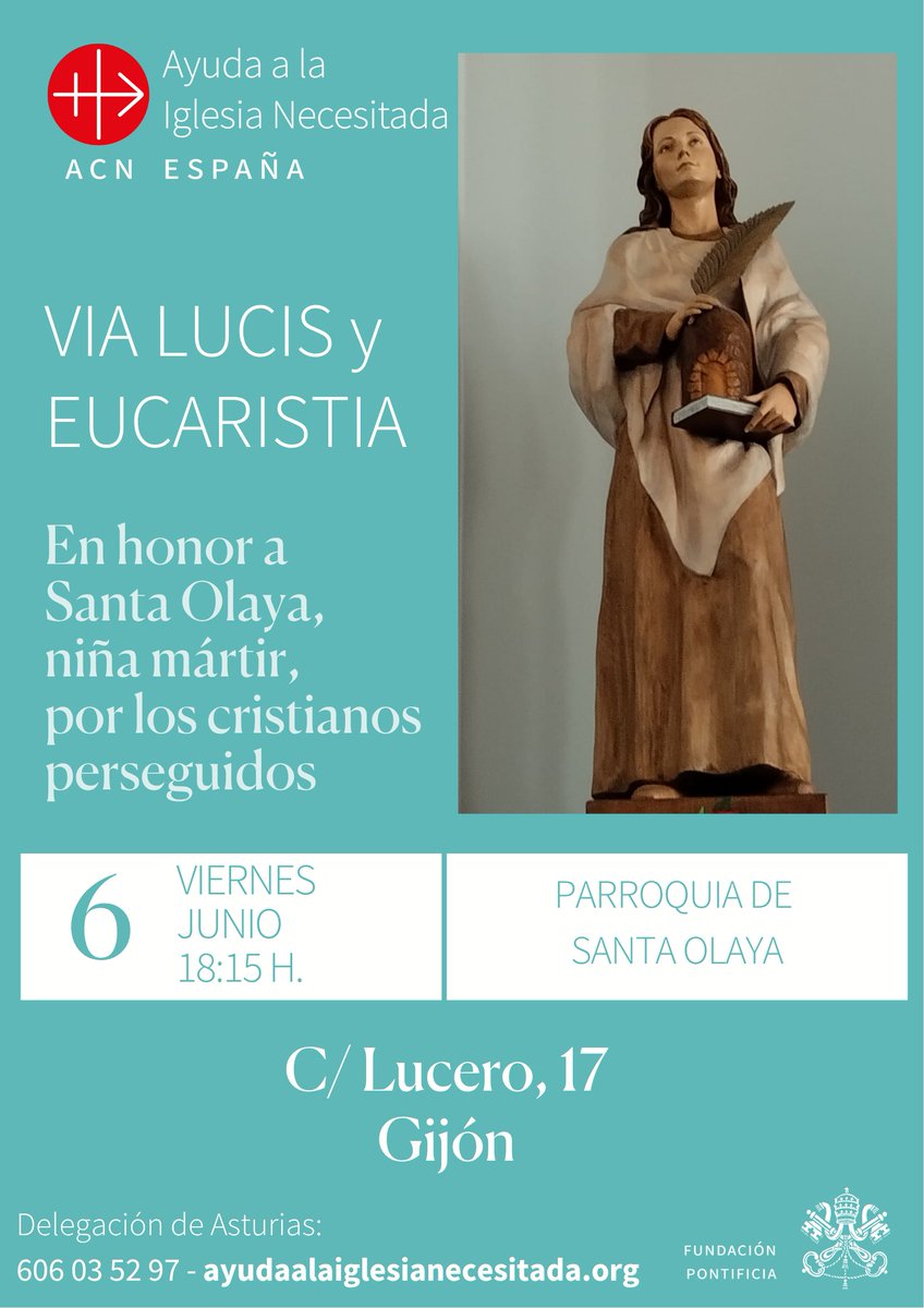 Ayuda a la Iglesia Necesitada (@ayudaiglesneces) on Twitter photo Via Lucis en #Gijón por los cristianos perseguidos.
<a href="/ArchiOviedo/">Arzobispado Oviedo</a>
ayudaalaiglesianecesitada.org/evento/via-luc… Via Lucis en #Gijón por los cristianos perseguidos.
<a href="/ArchiOviedo/">Arzobispado Oviedo</a>
ayudaalaiglesianecesitada.org/evento/via-luc…
