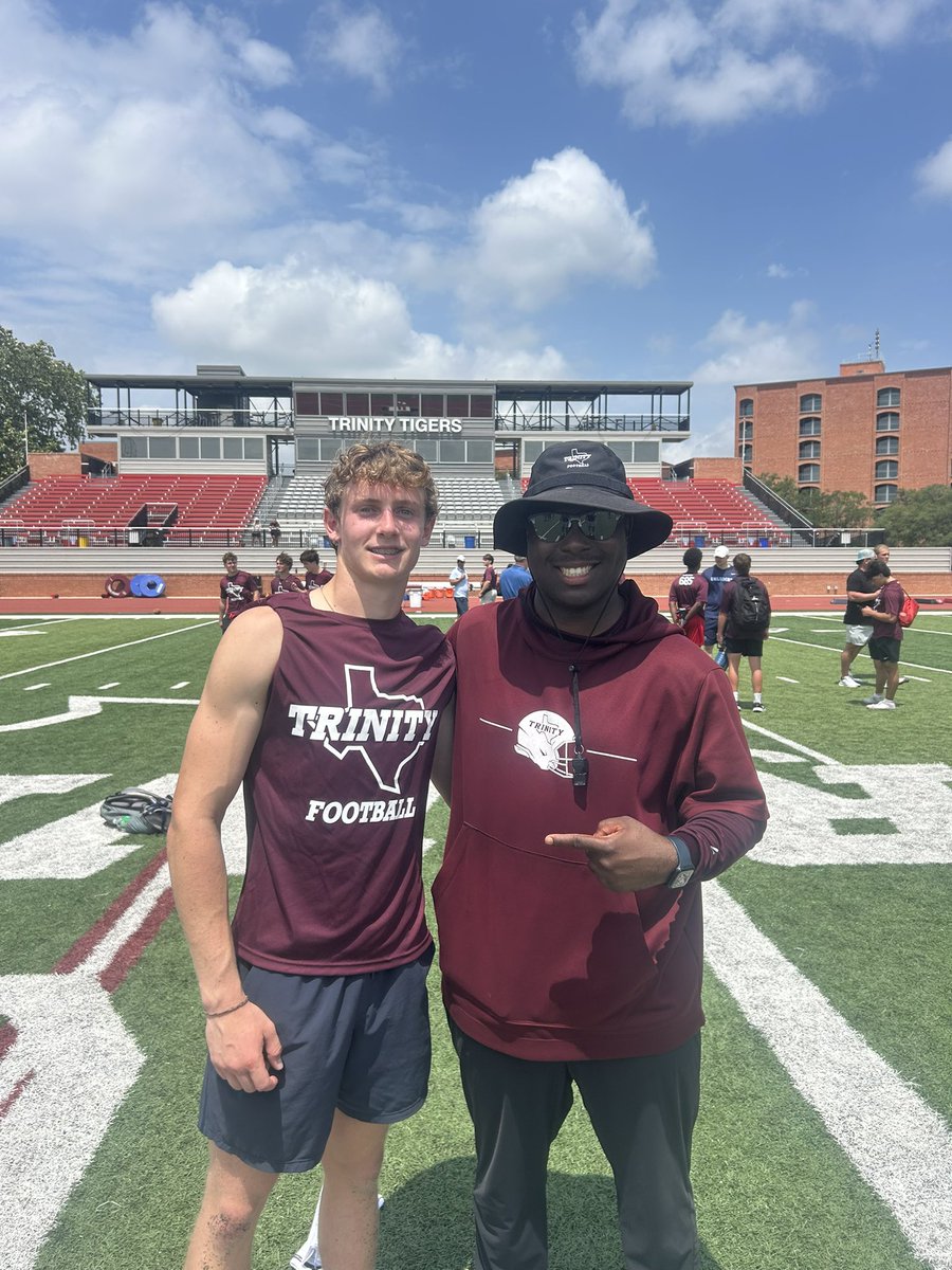 Ethan Roberts (@ethanrobtrack27) on Twitter photo Had a great time at the <a href="/TUFootballTX/">Trinity University Football</a> prospect camp today! Competitive atmosphere and great coachs helped me learn mentally and sharpen my footwork. Great to meet! <a href="/CoachQ_Carter/">Quentin Carter</a> <a href="/Coach_Kukesh/">Andrew Kukesh</a> <a href="/coachDjackson1/">Darryl Jackson</a> <a href="/RecruitsCenTex/">Coach Jimmy Andrews</a> <a href="/FlxAtx/">FLX ATX</a> <a href="/var_austin/">VAR</a> <a href="/Coach_CTucker/">Cameron Tucker</a> <a href="/coachtonyosorio/">Coach Osorio</a> Had a great time at the <a href="/TUFootballTX/">Trinity University Football</a> prospect camp today! Competitive atmosphere and great coachs helped me learn mentally and sharpen my footwork. Great to meet! <a href="/CoachQ_Carter/">Quentin Carter</a> <a href="/Coach_Kukesh/">Andrew Kukesh</a> <a href="/coachDjackson1/">Darryl Jackson</a> <a href="/RecruitsCenTex/">Coach Jimmy Andrews</a> <a href="/FlxAtx/">FLX ATX</a> <a href="/var_austin/">VAR</a> <a href="/Coach_CTucker/">Cameron Tucker</a> <a href="/coachtonyosorio/">Coach Osorio</a>