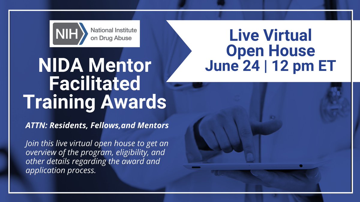 American College of Medical Toxicology (@acmtmedtox) on Twitter photo ACMT is once again partnerting with <a href="/NIDAnews/">NIDAnews</a> for the Mentor Facilitated Training Award opportunity for Reisdents and Fellows. Join the live virtual Open House on 6/24 to learn more>>bit.ly/3Wv0xgO
<a href="/ZiadKazzi/">Ziad Kazzi, MD, FACMT, FAACT, FAAEM, FACEP</a> <a href="/toxicologist12/">Andrew Stolbach, MD, MPH</a> <a href="/TonyPizon/">Anthony Pizon</a> <a href="/leslierdye/">Leslie Dye</a> ACMT is once again partnerting with <a href="/NIDAnews/">NIDAnews</a> for the Mentor Facilitated Training Award opportunity for Reisdents and Fellows. Join the live virtual Open House on 6/24 to learn more>>bit.ly/3Wv0xgO
<a href="/ZiadKazzi/">Ziad Kazzi, MD, FACMT, FAACT, FAAEM, FACEP</a> <a href="/toxicologist12/">Andrew Stolbach, MD, MPH</a> <a href="/TonyPizon/">Anthony Pizon</a> <a href="/leslierdye/">Leslie Dye</a>
