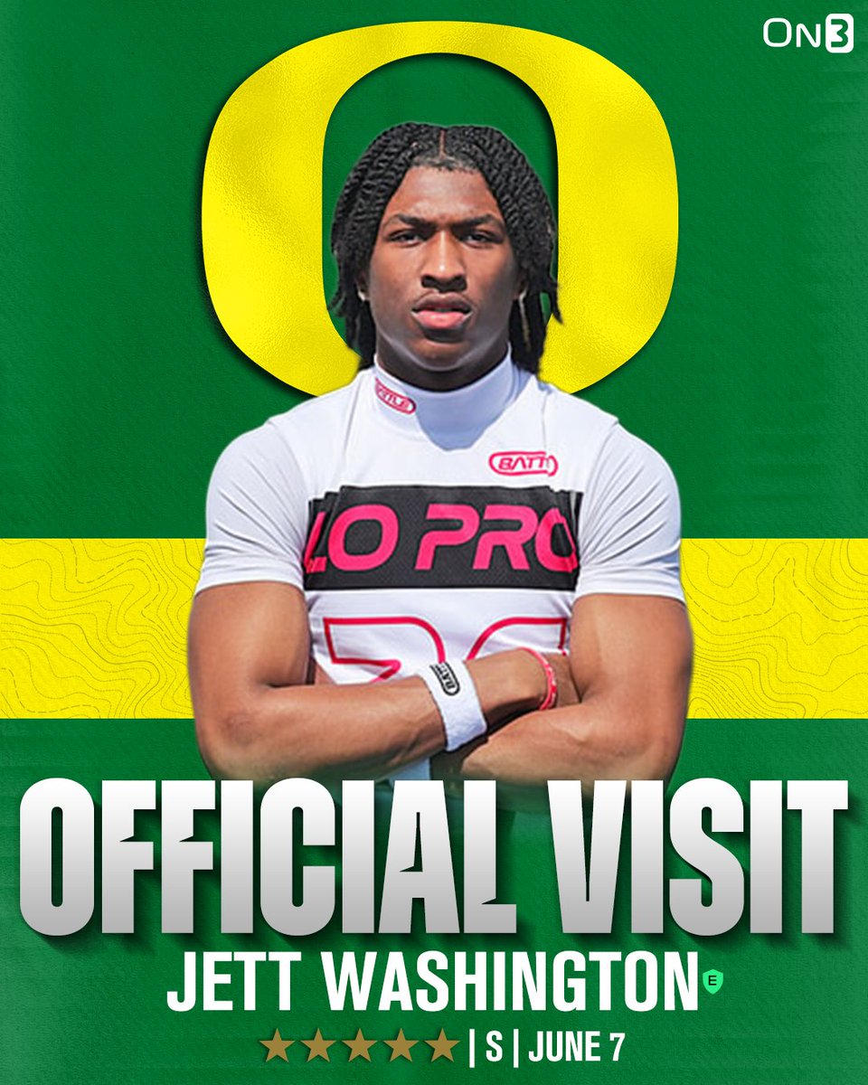 On3 Recruits (@on3recruits) on Twitter photo 🚨NEWS🚨 5-star safety Jett Washington will now take his official visit to Oregon this weekend, <a href="/ChadSimmons_/">ChadSimmons</a> reports🦆
Read: on3.com/college/oregon… 🚨NEWS🚨 5-star safety Jett Washington will now take his official visit to Oregon this weekend, <a href="/ChadSimmons_/">ChadSimmons</a> reports🦆
Read: on3.com/college/oregon…