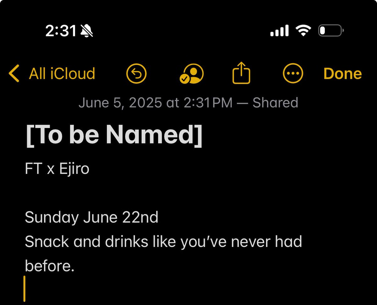 Dude me and <a href="/barelyanyhook/">soda water papi</a> are working on a crazy At Home concept. June 22nd. Incredible food and drinks. A couple seatings through the day. Our shared notes doc is going crazy. Reservations early next week. Mailing list gets it first. Sign up at Lamuren.com