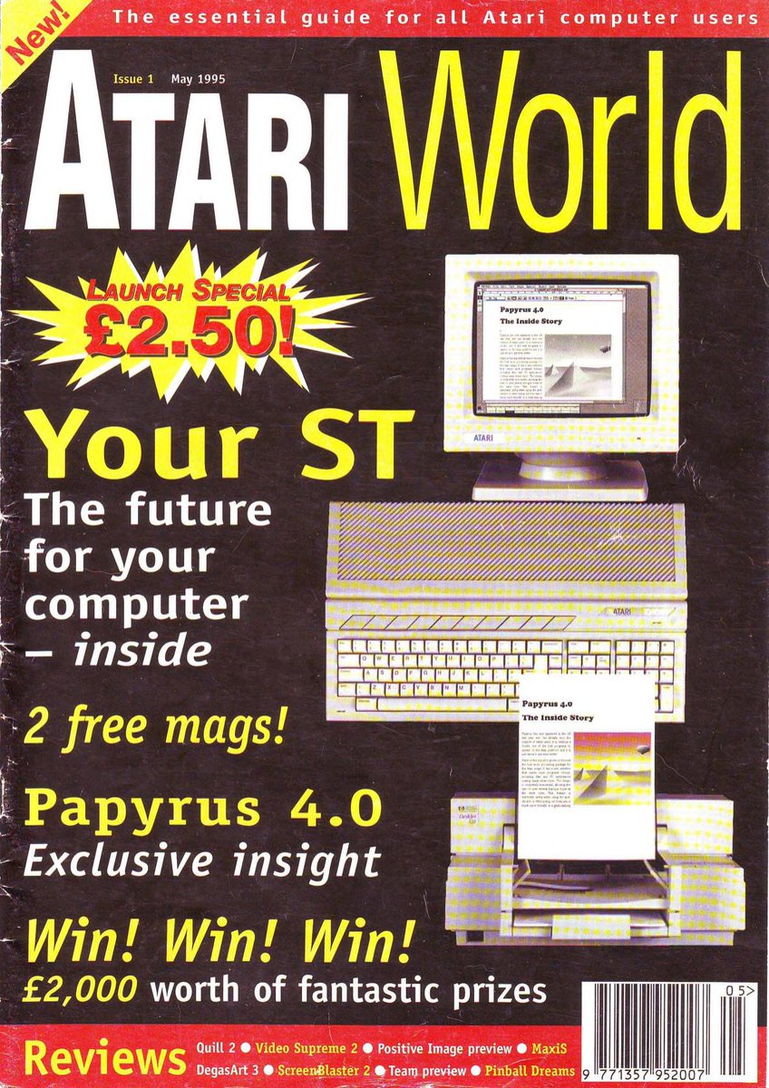 Atari World magazine, issue 1, May 1995, I remember buying this issue from Annfield Plain newsagents, which confirms I still had my STe then . .