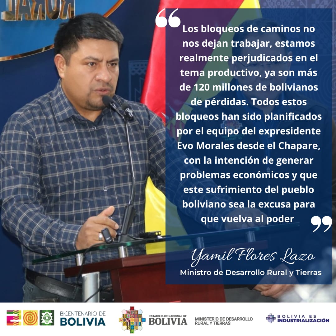 El Gobierno nacional es firme y está de la mano con los productores, por ello, pese a las dificultades se hará todo lo posible para que los agricultores puedan llegar a los mercados para vender sus productos.
#ElFuturoEstáEnElCampo