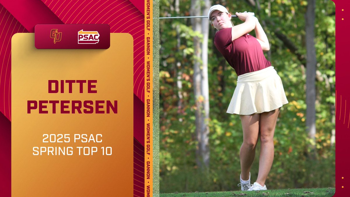 GOLF | Congratulations to Ditte Petersen &amp; Giovanni Delorenzi, who were each named to the PSAC Spring Top 10 Team! ⛳@PSACSports

Delorenzi 📰: gannonsports.com/news/2025/6/5/…
Petersen 📰: gannonsports.com/news/2025/6/5/…