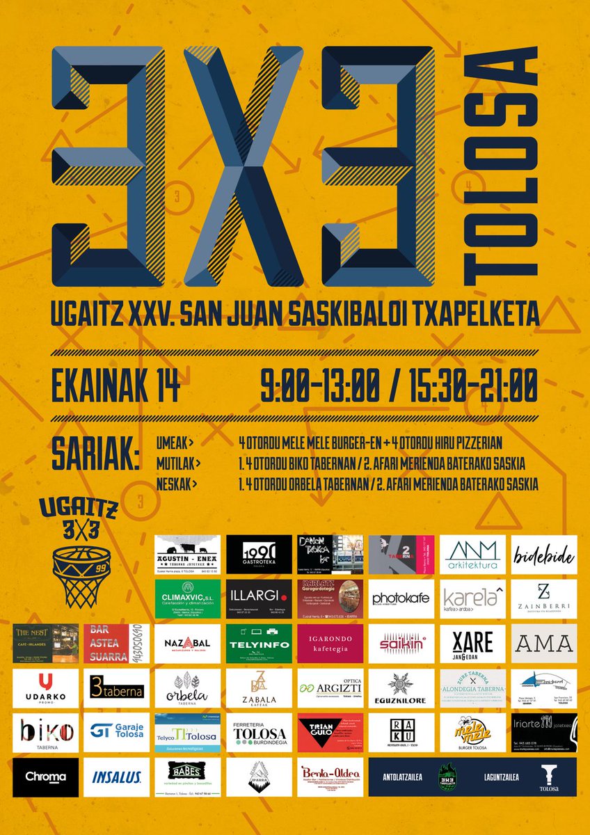 UGAITZ 3X3 XXV SAN JUAN SASKIBALOI TXAPELKETA 🏀

Izen emateko esteka: …sakoadiskideok.playoffinformatica.com/actividad/6/UG…

Izena emateko epea: 2025/06/11

Animatu eta parte hartu!! 💪🏻🏀 #3x3Tolosa