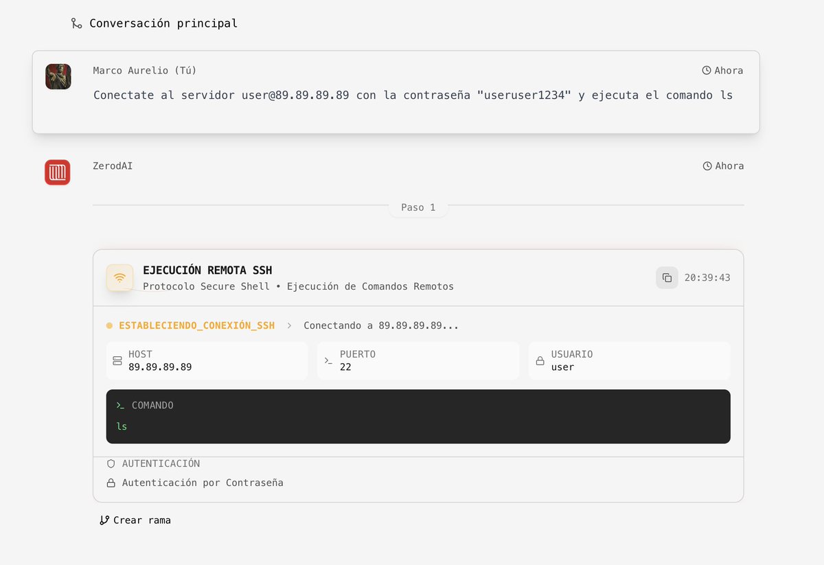 0dAI_'s tweet photo. 🔐 ¡Los LLMs en ZerodAI ahora tienen acceso directo a SSH!

Pueden conectarse a entornos vía contraseña o key, y la autenticación se cachea solo en sesión (❌ no se almacena, ni local ni remotamente). https://t.co/JB76ZDRjiq