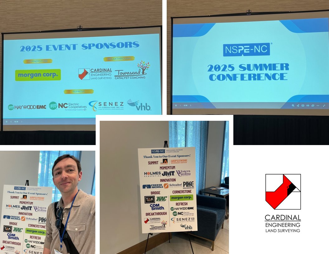 Sean McIntosh, VP of the North Carolina Market, attended the PENC Professional Engineers of North Carolina Summer Conference. This year’s conference was held in Asheville, NC, just two blocks from Cardinal’s downtown office. Cardinal Engineering was an event Sponsor.