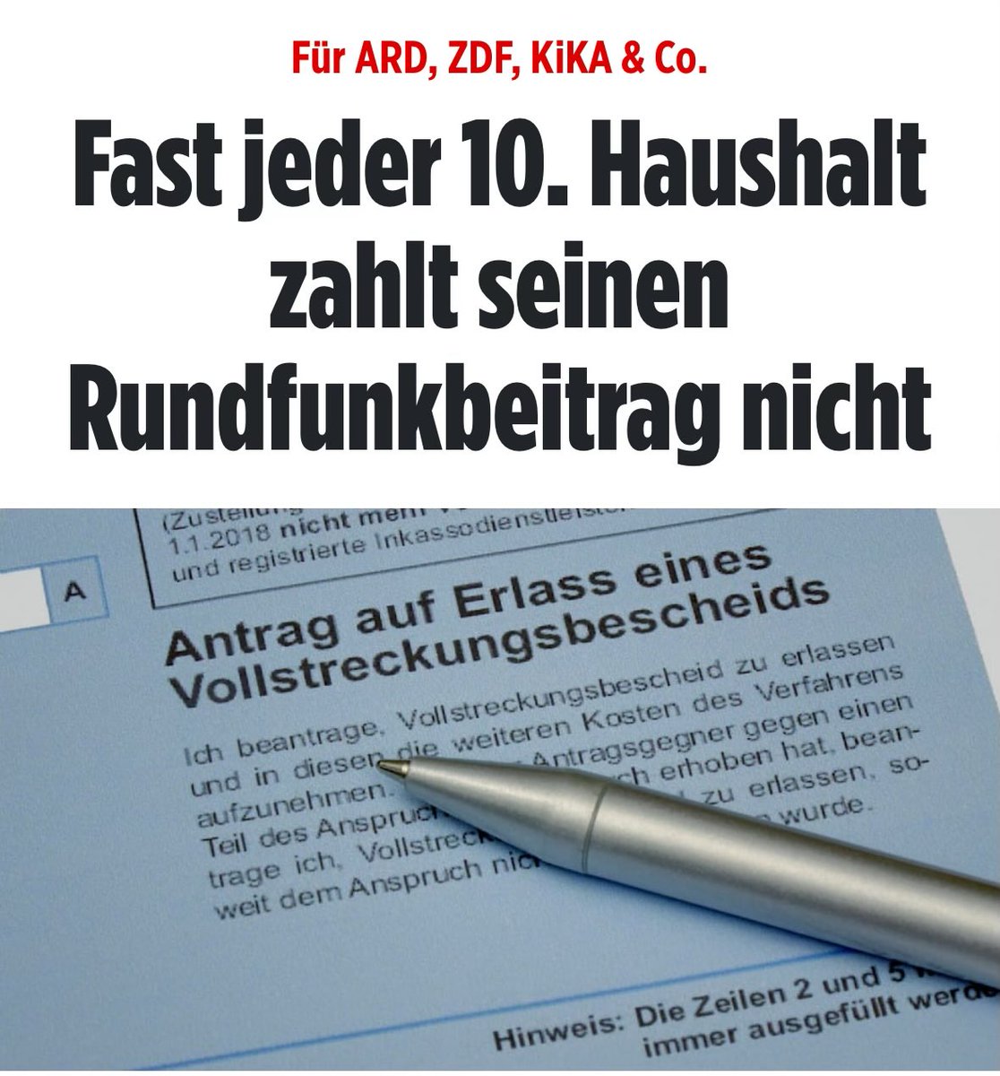 Die Leute haben die Schnauze voll, für linksgrüne Propaganda bezahlen und Hetzer wie Böhmermann finanzieren zu müssen.

Jeder, der das durchzieht, verdient meinen höchsten Respekt.