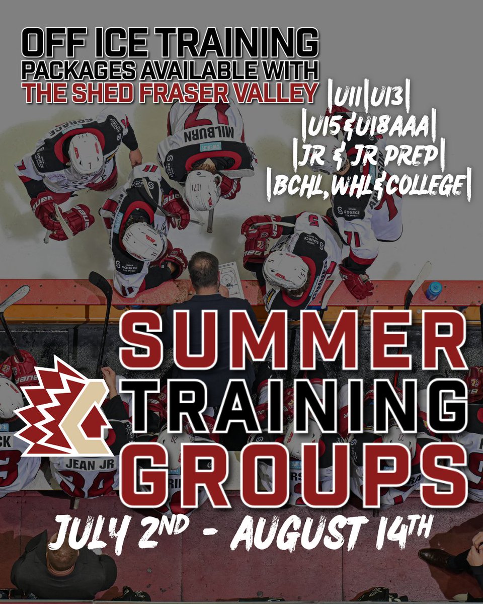 REGISTER NOW FOR OUR SUMMER TRAINING GROUPS! ☀️🏒

Join us for one of our Summer Development Groups at the Chilliwack Coliseum this summer and take your game to the next level!

Find more info and secure your spot today!
Follow the link below:
chilliwackhockeyacademy.com/book-online