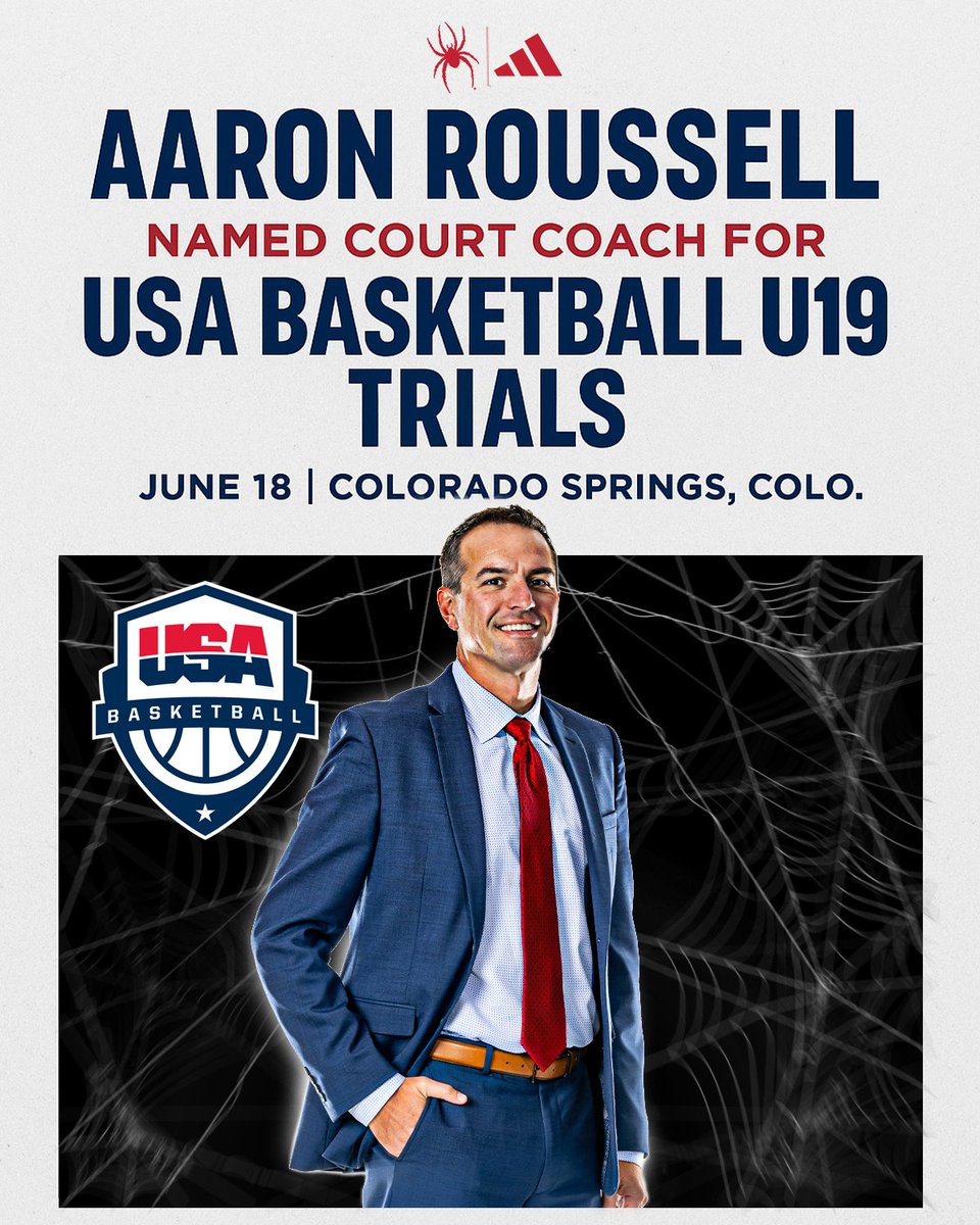 Richmond Women’s Basketball (@spiderwbball) on Twitter photo RVA ➡️ Team USA🇺🇸🏀
<a href="/CoachRous/">Aaron Roussell</a> has been selected as a court coach for the 2025 USA Basketball Women's U19 Trials in Colorado Springs!
He’ll help guide the nation’s top young talent as they compete for a World Cup roster spot.
🔗– spides.us/442xAwr
#OneRichmond RVA ➡️ Team USA🇺🇸🏀
<a href="/CoachRous/">Aaron Roussell</a> has been selected as a court coach for the 2025 USA Basketball Women's U19 Trials in Colorado Springs!
He’ll help guide the nation’s top young talent as they compete for a World Cup roster spot.
🔗– spides.us/442xAwr
#OneRichmond