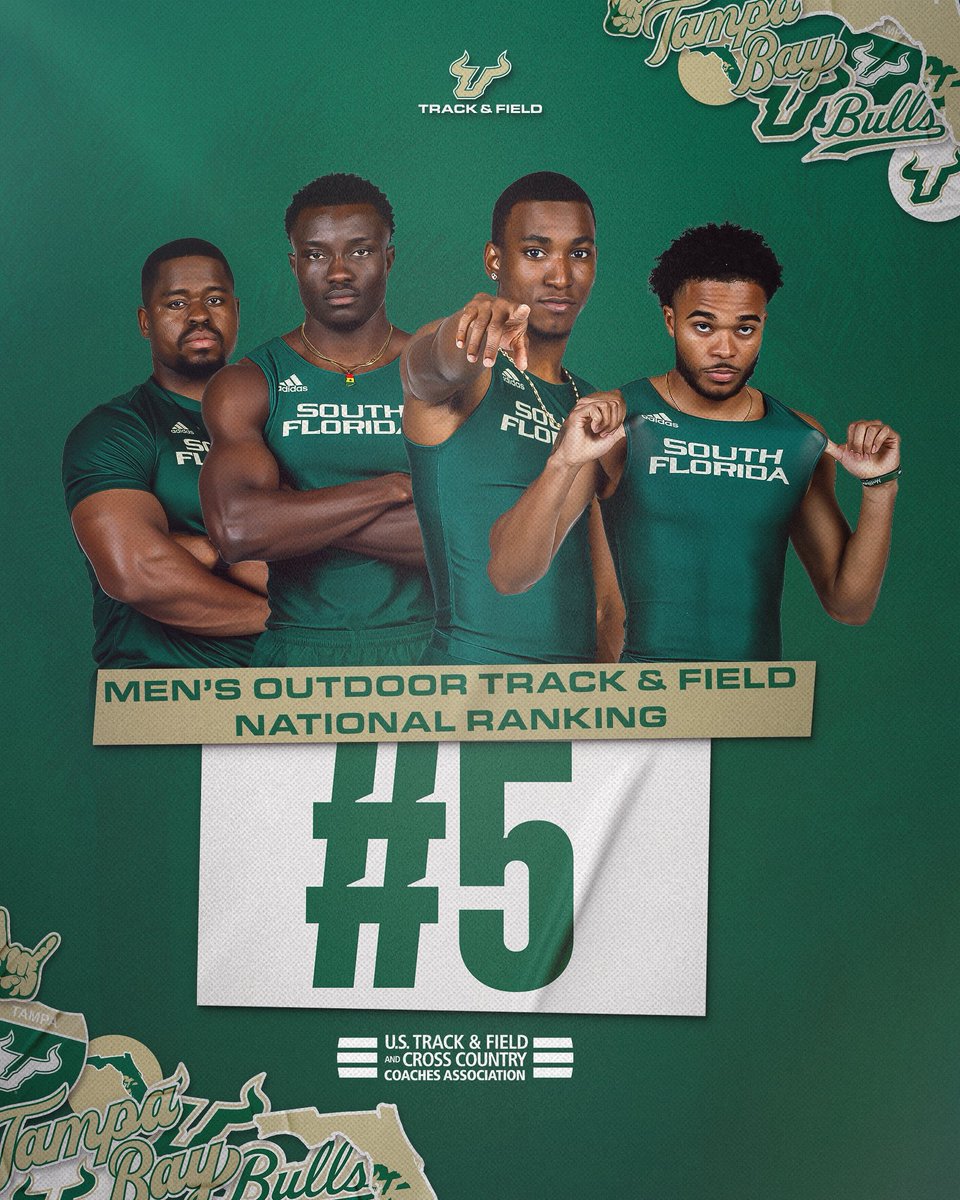 📈 HISTORY MADE (Again.)

Our Bulls are ranked No. 5 heading into the NCAA Outdoor Championships — our second highest ranking under Coach Jenkins and highest of the season. Additionally, we’re the only non-Power 4 team in the top 5.

#HornsUp🤘 | #ComeRunWithTheBulls🐂