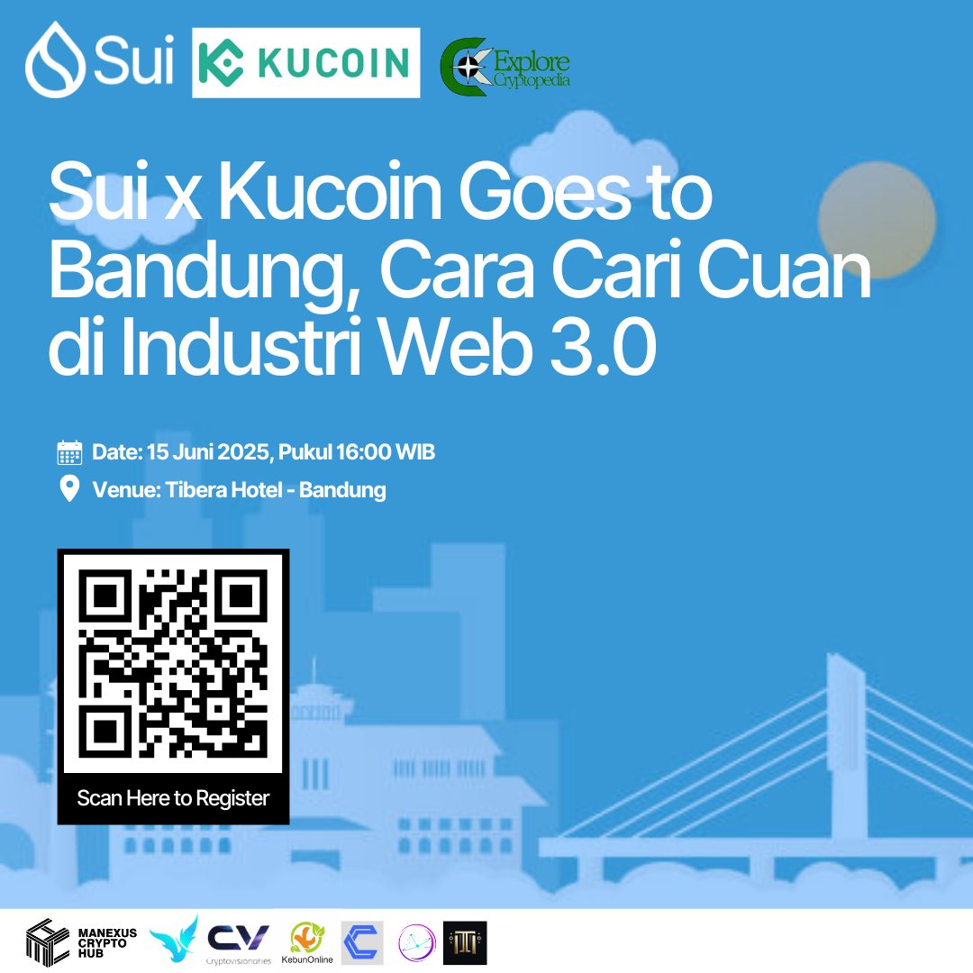 ꧁maxone ꧂ (@ekosubagyo) on Twitter photo Sui x Kucoin Goes to Bandung
<a href="/SuiNetwork_id/">Sui Indonesia 🇮🇩</a> dan Kucoin kembali hadir di Bandung dengan tema: Cara Cuan di Web 3.0.
Acara ini berkolaborasi <a href="/exp_cryptopedia/">explorecryptopedia</a>, <a href="/KuCoinFutures/">KuCoin Futures ⚡️</a>, dan <a href="/mkbijaksana/">Kurnia Bijaksana</a> and Friends dari <a href="/volubit_id/">Volubit | Crypto Academy & Media</a>, akan mengajari trading futures yang benar dan Sui x Kucoin Goes to Bandung
<a href="/SuiNetwork_id/">Sui Indonesia 🇮🇩</a> dan Kucoin kembali hadir di Bandung dengan tema: Cara Cuan di Web 3.0.
Acara ini berkolaborasi <a href="/exp_cryptopedia/">explorecryptopedia</a>, <a href="/KuCoinFutures/">KuCoin Futures ⚡️</a>, dan <a href="/mkbijaksana/">Kurnia Bijaksana</a> and Friends dari <a href="/volubit_id/">Volubit | Crypto Academy & Media</a>, akan mengajari trading futures yang benar dan