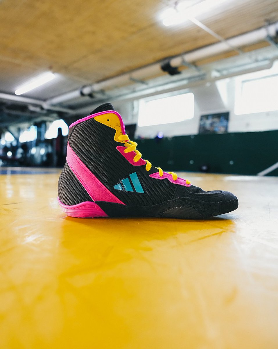All gas, no breaks. The new ADIZERO in blackout with shockwave hits of cyan, pink, and yellow. Loud. Fast. Gone in a flash.

Shop: adidaswrestling.com/collections/sh…

#Wrestling #ADIZERO #wrestlingshoes #ThreeStripeLife