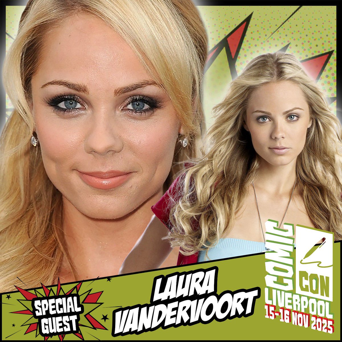 comconliverpool's tweet photo. Comic Con Liverpool welcomes Laura Vandervoort, known for projects such as Smallville, Bitten, V, and many more.

Appearing 15-16 November!

Tickets: https://t.co/BGUh53jxHM https://t.co/83OeHDqabl