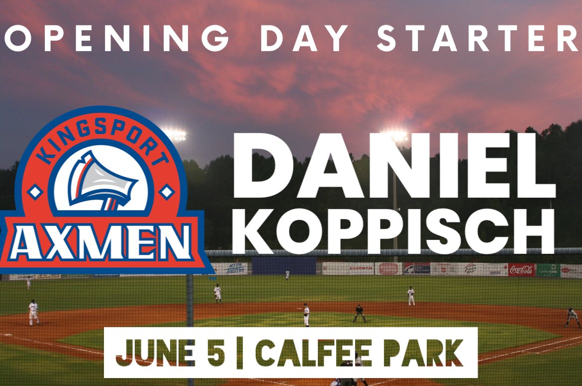 Mark Davis (@kptbaseballfan) on Twitter photo Your 2025 <a href="/KingsportAxmen/">Kingsport Axmen</a> Opening Day starter is <a href="/DanielKoppisch/">Daniel Koppisch</a> of <a href="/BUHuskiesBase/">Bloomsburg Huskies Baseball</a>!
He had 47Ks in 44.1 IP this season!
The mound is yours tonight, Daniel!
#AxesUp 🪓⚾️ Your 2025 <a href="/KingsportAxmen/">Kingsport Axmen</a> Opening Day starter is <a href="/DanielKoppisch/">Daniel Koppisch</a> of <a href="/BUHuskiesBase/">Bloomsburg Huskies Baseball</a>!
He had 47Ks in 44.1 IP this season!
The mound is yours tonight, Daniel!
#AxesUp 🪓⚾️