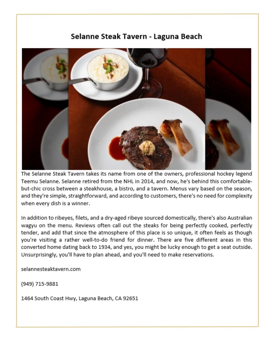 We’re honored to be named one of the “14 Best Steakhouses in California” by @tastingtable! 🥩 From perfectly cooked steaks to our historic 1934 Laguna Beach bungalow, this recognition celebrates everything that makes dining here so special. Thank you, Tasting Table!