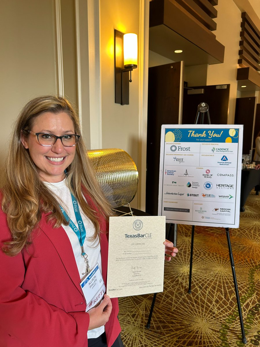 Congratulations to our 2025 Connect Passport winner, Allison Phillips! She won a complimentary registration to next year's Advanced Estate Planning &amp; Probate course.