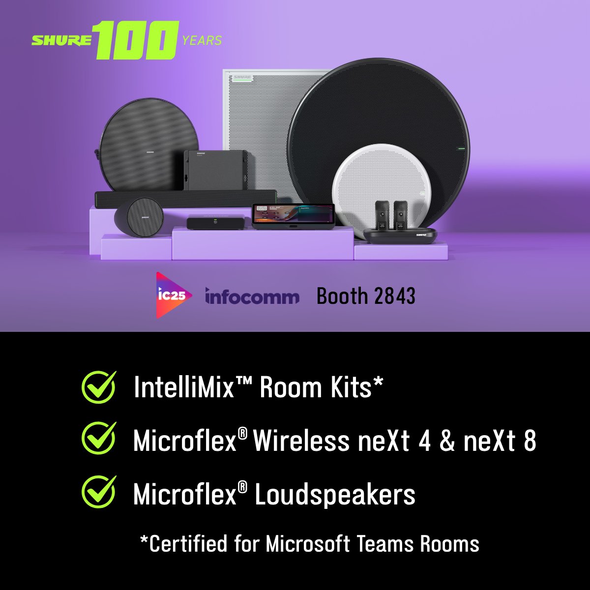 What can you expect to see at the <a href="/shure/">Shure</a> Booth (2843) in Orland next week?  Ask your Excellence Rep for an <a href="/InfoComm/">InfoComm</a> 2025 booth tour. excellencemarketing.com/contact/

#conferencing #collaboration #microsoftteamsrooms #intellimix #proav #avexperts #wepowerperformance