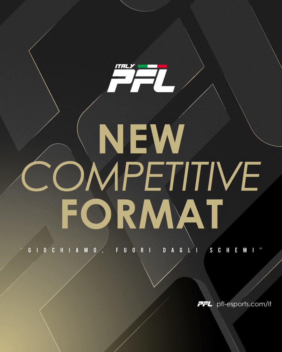 PFL_ITALIA's tweet photo. È ARRIVATA LA NUOVA ERA DEL COMPETITIVO 🇮🇹

⚔️Regular Season da 18 match
🏆Golden - Silver - Bronze Cups
🔥Playoff e Finals LIVE🎙️
💰92% del montepremi ai 
team
🌍Ranking per l’Europa
🗓️Programmazione dei match libera 
⚽️Mercato sempre aperto 

Giochiamo, Fuori dagli schemi!

1/2 https://t.co/a5u06Q5Sfy