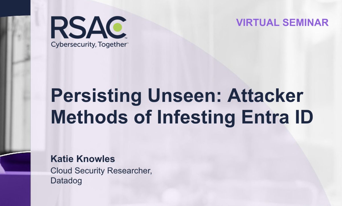 _sigil's tweet image. 🥷 Detect &amp;amp; defend vs Entra ID persistence! From my RSAC Cloud Summit talk, I&apos;ve shared how attackers persist through Entra ID roles, applications, and authentication... and how you can stop them: kknowl.es/posts/defendin…