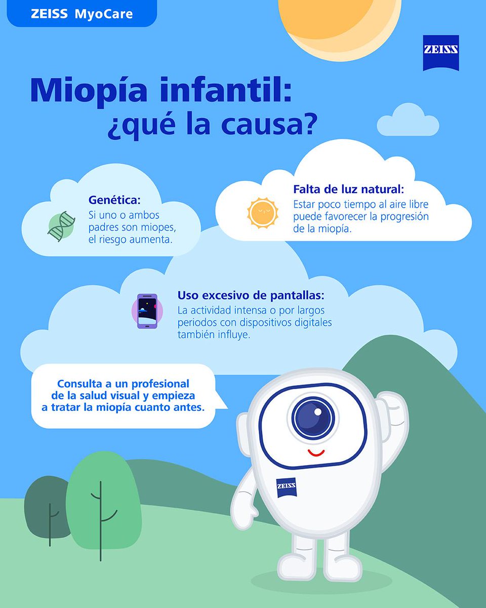 Pronto terminan los estudios. 😅
Es un buen momento para controlar el aumento de la #miopía en los +jóvenes.
Es aconsejable que pasen más tiempo al #airelibre y no tanto mirando pantallas. No hemos evolucionado para esto 📱 🖥