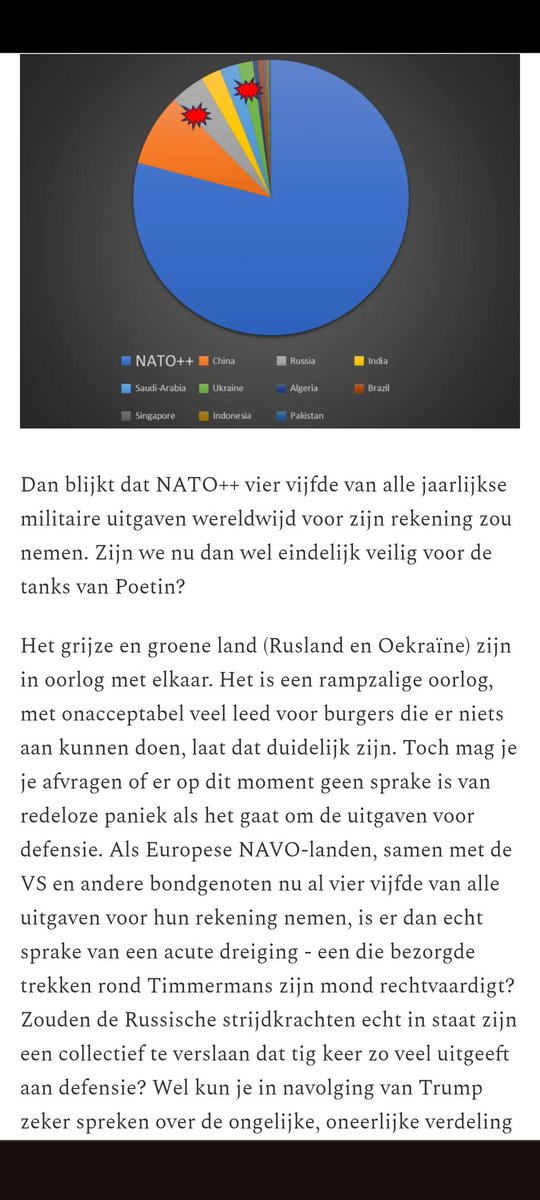 ome_daanw's tweet photo. Belachelijke verhoging van de Navo uitgaven om de 'bedreiging' van Rusland. Analyse van @arnowellens ⏬

Voetbal parallel: Champions League clubs verhogen budgetten ivm bedreiging nu Telstar naar de Eredivisie is gepromoveerd. https://t.co/UJXDyXb8Yw