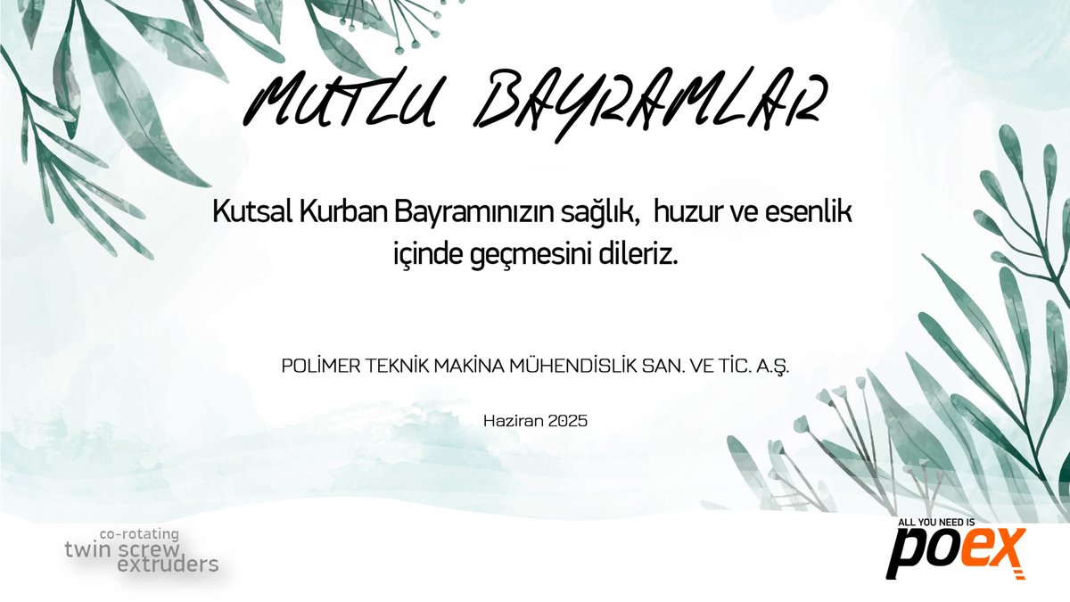 Kutsal Kurban Bayramınızın sağlık, huzur ve esenlik içinde geçmesini dileriz. Kurban bayramınız kutlu olsun.
.
We wish you a blessed Eid al-Adha filled with health, peace, and well-being.
.
#KurbanBayramı #Eidaladha
