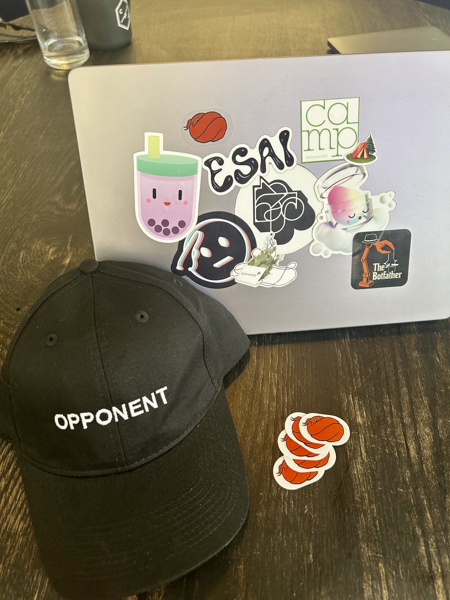 Added a cute and sneaky little dragon to my laptop stickers today, courtesy of <a href="/OpponentAI/">ʘPPʘNENT SYSTEMS</a> <a href="/eyecheng/">Ian Cheng</a> 
He's joining good company!