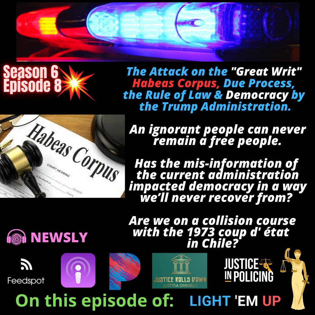 Brand new episode: Tune in and be educated and empowered: 

This episode is entitled:  "An Ignorant People Can Never Remain a Free People" The Attack on the "Great Writ" Habeas Corpus, Due Process, the Rule of Law &amp; Democracy by the Trump Administration.

buzzsprout.com/823981/episode…