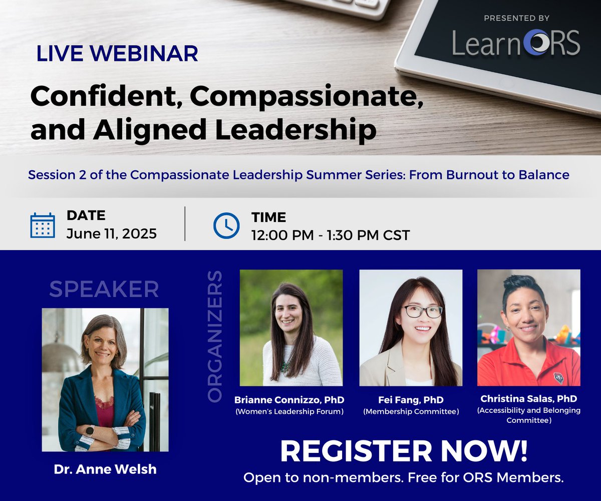 🌐 Want to manage stress, burnout, imposter syndrome and more? Join us NEXT WEEK on June 11 for another #WebinarWednesday. Explore how to lead with confidence, empathy, and purpose, even under pressure. Learn more and register now: bit.ly/4jwVIvJ