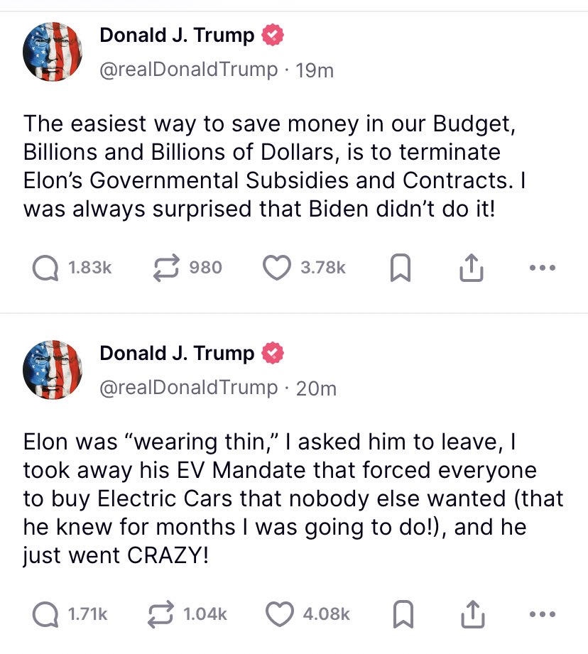 The current state of play in the Trump-Elon fallout