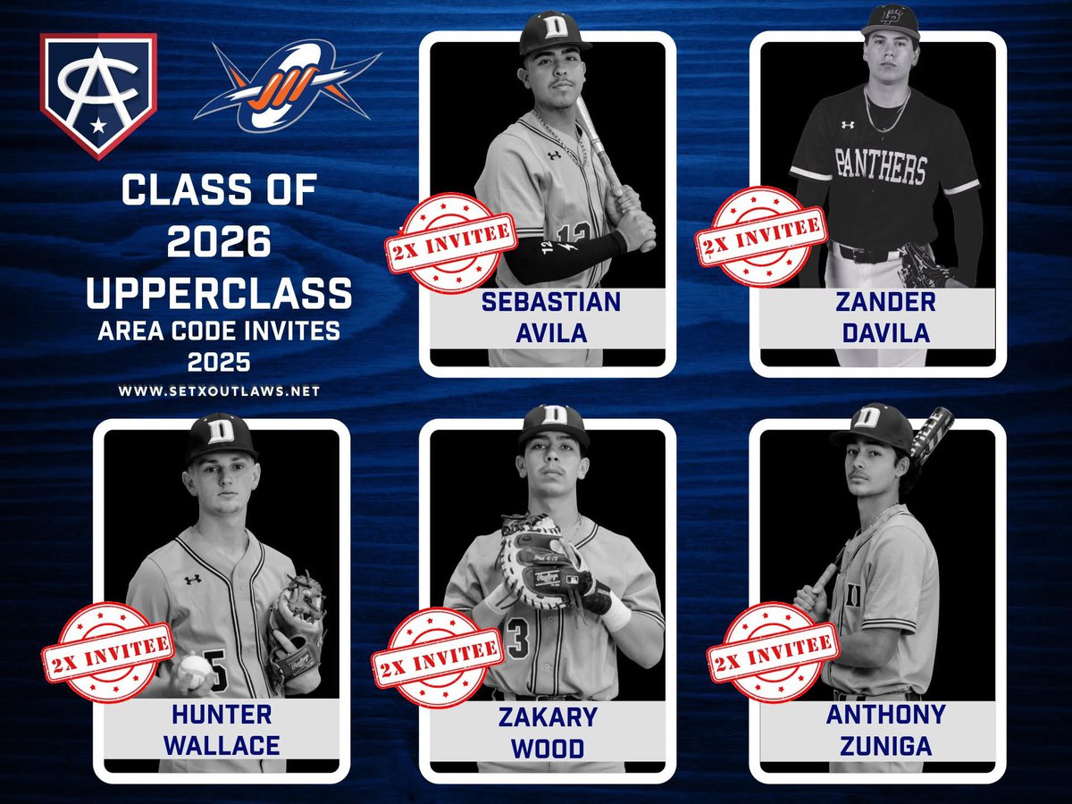 SETX OUTLAWS (@outlawssetx) on Twitter photo Headed to <a href="/AggieBaseball/">Texas A&M Baseball</a> for the 2025 <a href="/ACBaseballGames/">Area Code Baseball</a> Tryout for Upperclassmen!
<a href="/sebastianA2026/">Sebastian Avila</a> <a href="/ZanderDavila/">Zander Davila</a> <a href="/Hwallace2007/">Hunter Wallace</a> <a href="/z_wood13/">Zakary Wood “Zak”</a> <a href="/Anthony56186394/">az_setx2410</a> Congratulations!! #HitBigMissBig Headed to <a href="/AggieBaseball/">Texas A&M Baseball</a> for the 2025 <a href="/ACBaseballGames/">Area Code Baseball</a> Tryout for Upperclassmen!
<a href="/sebastianA2026/">Sebastian Avila</a> <a href="/ZanderDavila/">Zander Davila</a> <a href="/Hwallace2007/">Hunter Wallace</a> <a href="/z_wood13/">Zakary Wood “Zak”</a> <a href="/Anthony56186394/">az_setx2410</a> Congratulations!! #HitBigMissBig