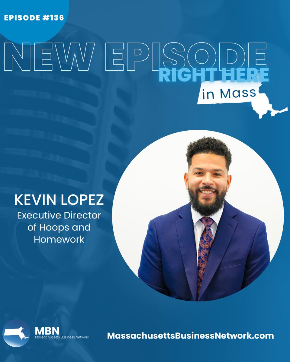 Check out our 136th episode of Right Here in Mass with Kevin Lopez, Executive Director of Hoops and Homework! 🎙️

Listen to it now and let us know what you think 🎧 massachusettsbusinessnetwork.com/podcast/episod…