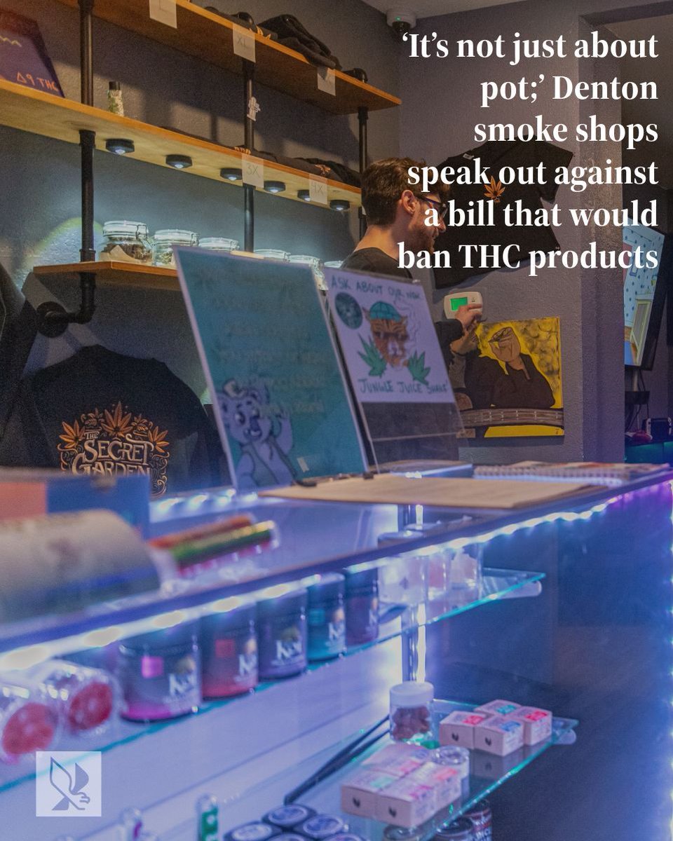 North Texas Daily (@ntdaily) on Twitter photo NEWS: ‘It’s not just about pot;’ Denton smoke shops speak out against a bill that would ban THC products
📝: <a href="/scarbi2/">Sophia Carbajal</a>
📸: Aiden Gonzalez
Read more: buff.ly/c8r4LDE NEWS: ‘It’s not just about pot;’ Denton smoke shops speak out against a bill that would ban THC products
📝: <a href="/scarbi2/">Sophia Carbajal</a>
📸: Aiden Gonzalez
Read more: buff.ly/c8r4LDE
