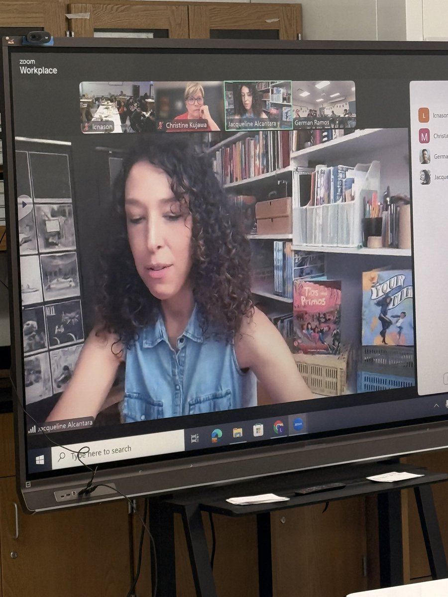 mslowpaz's tweet photo. Great wk w  @MacArthur_AISD @NimitzHS_AISD @AldineAEA students! so special to have #NoNieqaRamos reading her books to us in person &amp; learning about an illustration from #JacquelineAlcantara books are power when u can see yourself in them #AEAWritingCamp25 @drgoffney #AldineImpact https://t.co/1vMzF3L1k0