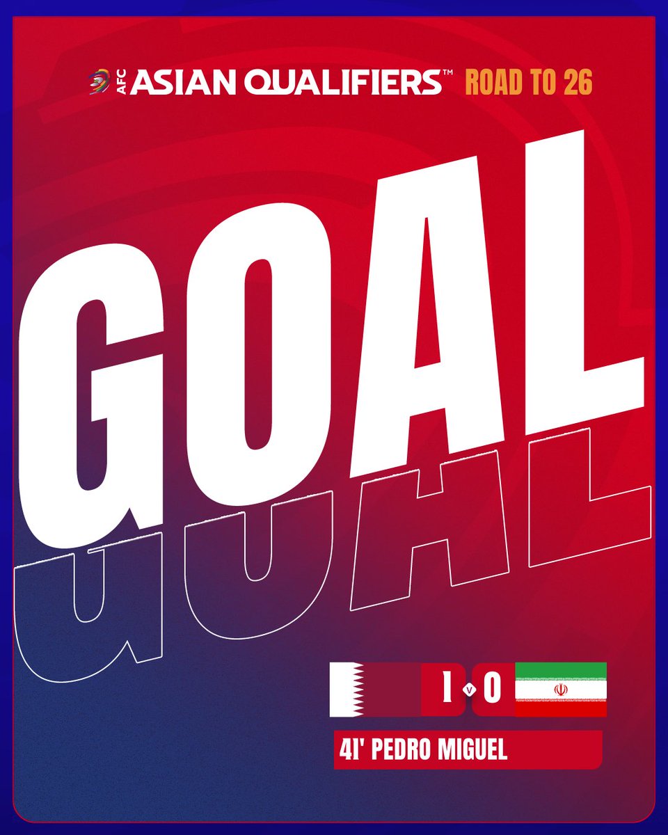 GOAL | 🇶🇦 Qatar 1️⃣-0️⃣ IR Iran 🇮🇷

Third time’s the charm! 🎯

Pedro Miguel battles through and finally finds the net to put Qatar in front in Doha!

📺 Watch Live: gtly.to/8gLPUEOps

#AsianQualifiers | #QATvIRN