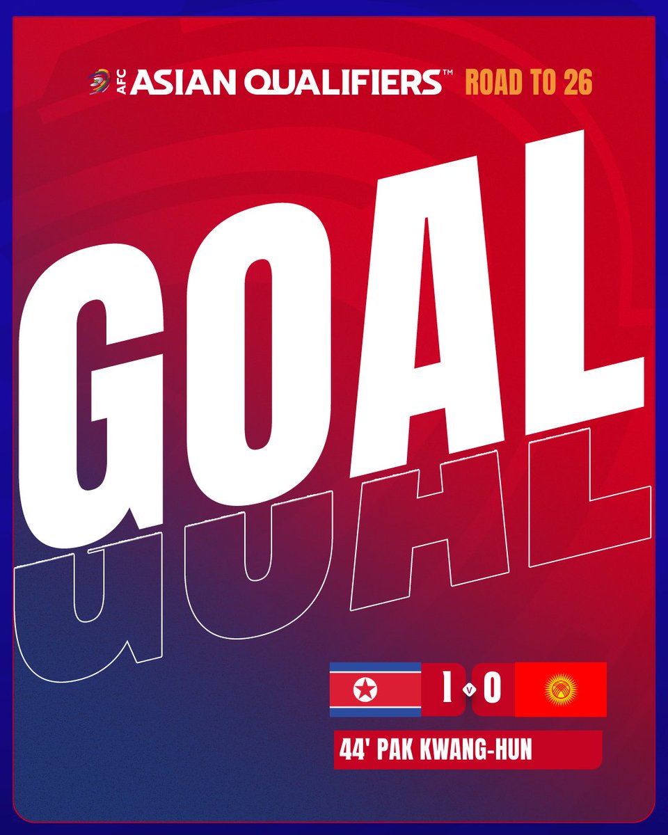 ⚽️ GOAL | 🇰🇵 DPR Korea 1️⃣-0️⃣ Kyrgyz Republic 🇰🇬

Pak Kwang-hun rises to meet a pinpoint corner and opens the scoring!

 Watch 𝙇𝙄𝙑𝙀 📺 gtly.to/8gLPUEOps

#AsianQualifiers | #PRKvKGZ