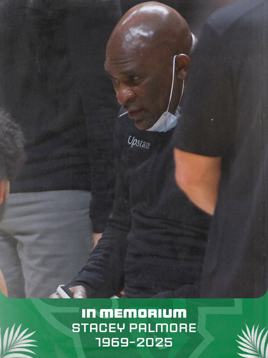 USC Upstate Spartans (@upstatespartans) on Twitter photo Upstate mourns the passing of former <a href="/UpstateMBB/">USC Upstate Men's Basketball</a> assistant coach Stacey Palmore. Our condolences are with his son Jaden, his family, and loved ones.
Palmore was an assistant with the Spartans from 2018 to 2022 under head coach Dave Dickerson. Upstate mourns the passing of former <a href="/UpstateMBB/">USC Upstate Men's Basketball</a> assistant coach Stacey Palmore. Our condolences are with his son Jaden, his family, and loved ones.
Palmore was an assistant with the Spartans from 2018 to 2022 under head coach Dave Dickerson.